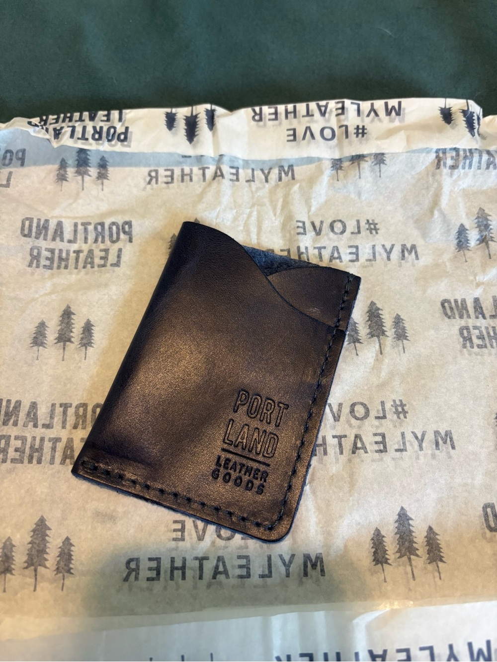Portland Leather Cowboy Blue minimalist wallet